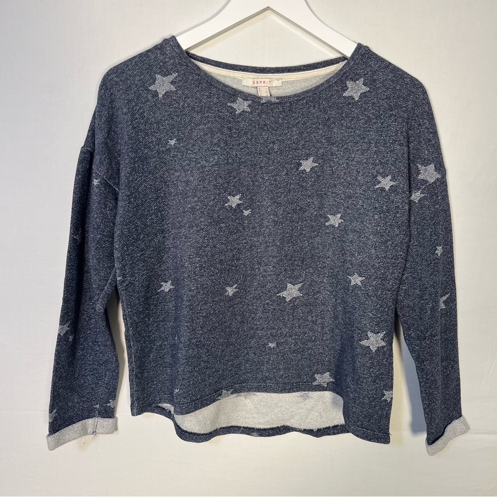 Esprit Gray Blue Star Sweater Sweatshirt